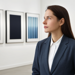 A thoughtful professional, fully clothed in modest business casual attire, stands in a natural, contemplative pose, looking towards a bright, open space within a minimalist modern art gallery. The setting subtly symbolizes embracing the unknown and continuous learning, with a gentle, artistic light guiding forward, hinting at new discoveries. Perfect anatomy, correct proportions, natural pose, well-formed hands, proper finger count, natural body proportions, professional photography, high resolution, sharp focus, safe for work, appropriate content, fully clothed, modest, family-friendly.
