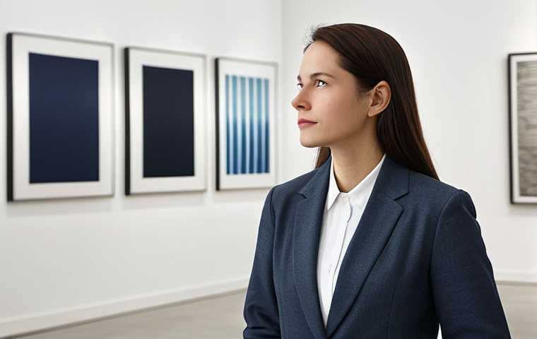 A thoughtful professional, fully clothed in modest business casual attire, stands in a natural, contemplative pose, looking towards a bright, open space within a minimalist modern art gallery. The setting subtly symbolizes embracing the unknown and continuous learning, with a gentle, artistic light guiding forward, hinting at new discoveries. Perfect anatomy, correct proportions, natural pose, well-formed hands, proper finger count, natural body proportions, professional photography, high resolution, sharp focus, safe for work, appropriate content, fully clothed, modest, family-friendly.